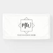 白黒ビジネスロゴモノグラムプロモーション 横断幕 (横)