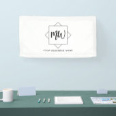 白黒ビジネスロゴモノグラムプロモーション 横断幕 (トレードショー)