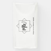 白黒ビジネスロゴモノグラムプロモーション 横断幕 (縦)