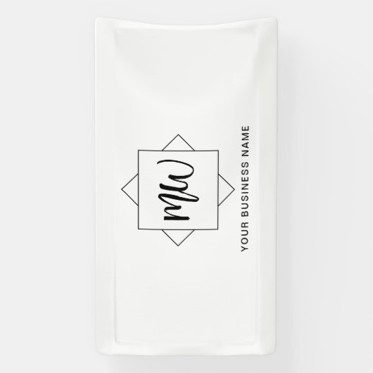 白黒ビジネスロゴモノグラムプロモーション 横断幕 (縦)