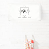 白黒ビジネスロゴモノグラムプロモーション 横断幕 (インサイチュ)