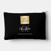 白黒ビジネスロゴ名monogram アクセサリーポーチ (裏面)