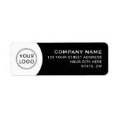 白黒ビジネスロゴ差出人住所 ラベル (正面)