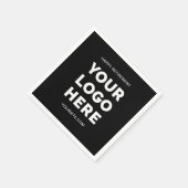 白黒ビジネスロゴHappy Retiment スタンダードカクテルナプキン (角)