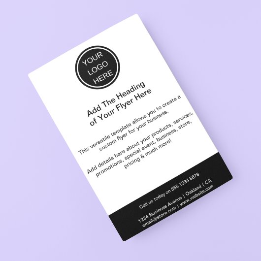 白黒ビジネスロゴlマーケティング 企業の チラシ