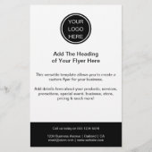 白黒ビジネスロゴlマーケティング 企業の チラシ (正面)