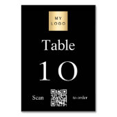 白黒ビジネスロゴQRコードテーブル番号 テーブルナンバー (正面)
