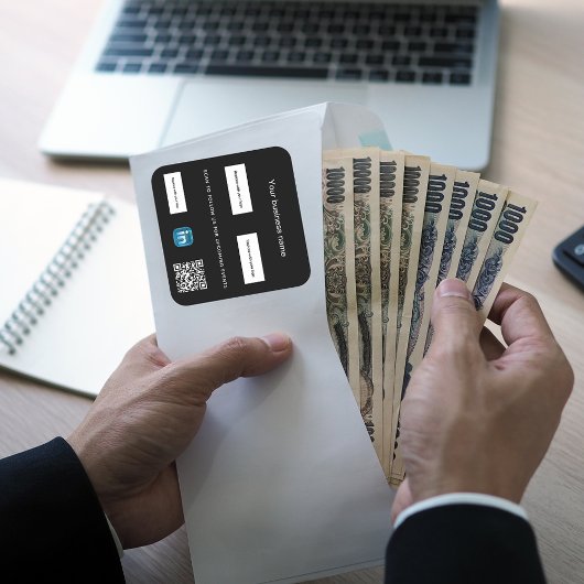 白黒ビジネスロゴqrコードlinkedin スクエアシール