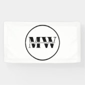 白黒ビジネス向けプロモーションモノグラムロゴ 横断幕 (横)