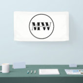 白黒ビジネス向けプロモーションモノグラムロゴ 横断幕 (トレードショー)