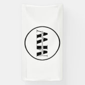 白黒ビジネス向けプロモーションモノグラムロゴ 横断幕 (縦)