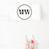 白黒ビジネス向けプロモーションモノグラムロゴ 横断幕 (インサイチュ)