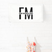 白黒ビジネス向けプロモーションモノグラムロゴ 横断幕 (インサイチュ)