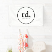 白黒ビジネス向けプロモーションモノグラムロゴ 横断幕 (インサイチュ)