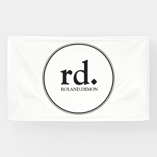 白黒ビジネス向けプロモーションモノグラムロゴ 横断幕 (横)