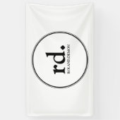 白黒ビジネス向けプロモーションモノグラムロゴ 横断幕 (縦)