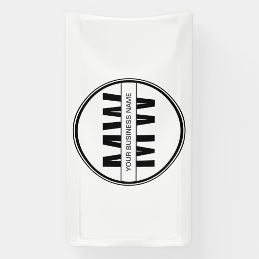 白黒ビジネス向けプロモーションモノグラムロゴ 横断幕 (縦)