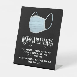 白黒ビジネス安全衣服Aマスク 台座サイン