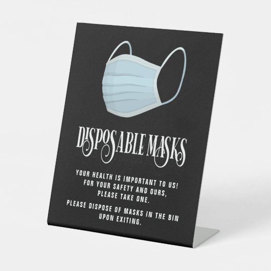 白黒ビジネス安全衣服Aマスク 台座サイン (正面)