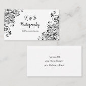 白黒ビジネス縁どファンシーカード 名刺 (正面/裏面)