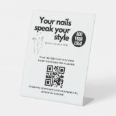 白黒ビジネスWebサイトQRコードスキャン 台座サイン (正面)