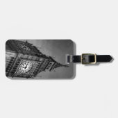 白黒ビッグベンクロックタワー ラゲッジタグ (正面横)