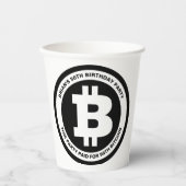 白黒ビットコインのシンボルのメッカスタムセージ 紙コップ (正面)