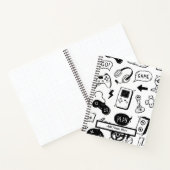 白黒ビデオゲームパターン ノートブック (内部)