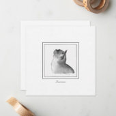 白黒ビルマ猫ノートカード ノートカード (正面/裏面インサイチュ)