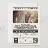 白黒ビンテージ新聞 Save the Date  セーブザデート (裏面)
