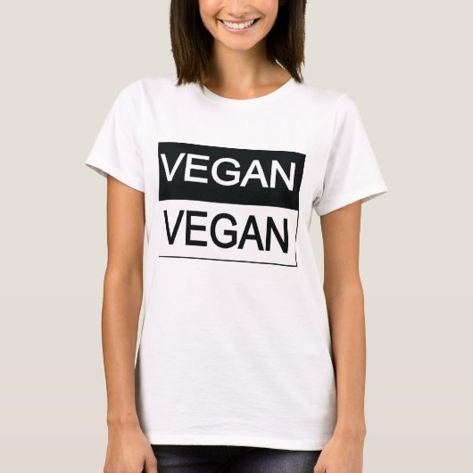 白黒ビーガン Tシャツ (正面)