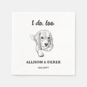 白黒ビーグル愛犬家ペット結婚ズ スタンダードカクテルナプキン (正面)