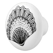 白黒ビーチシェル引出しノブ セラミックノブ (右)