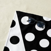 白黒ビーチタオル(ドット付きストライプ) ビーチタオル (インサイチュ)
