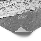 白黒ビーチ海海写真194 ポスター (角)