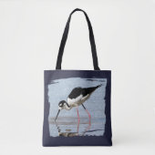 白黒ビーチ渡り鳥写真沿岸の鳥達 トートバッグ (正面)