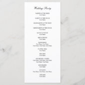 白黒ビーチ結婚式式 プログラム (裏面)