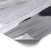 白黒ビーチ風光明媚 ポスター (角)