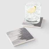 白黒ビーチ ストーンコースター (横)