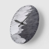 白黒ビーチ ラウンド壁時計 (傾斜)