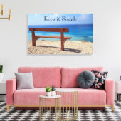 白黒ビーチBench Canvas Print キャンバスプリント (インサイチュ (リビング))