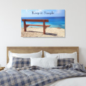 白黒ビーチBench Canvas Print キャンバスプリント (インサイチュ (寝室))