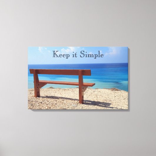 白黒ビーチBench Canvas Print キャンバスプリント (正面)