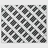 白黒ピアノは休日の包装紙を調整します ラッピングペーパー (フラット)