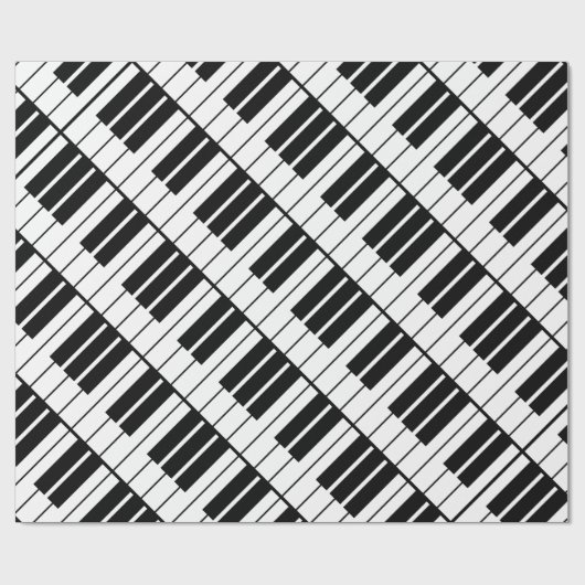 白黒ピアノは休日の包装紙を調整します ラッピングペーパー (フラット)