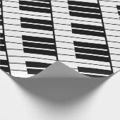 白黒ピアノは休日の包装紙を調整します ラッピングペーパー (角)