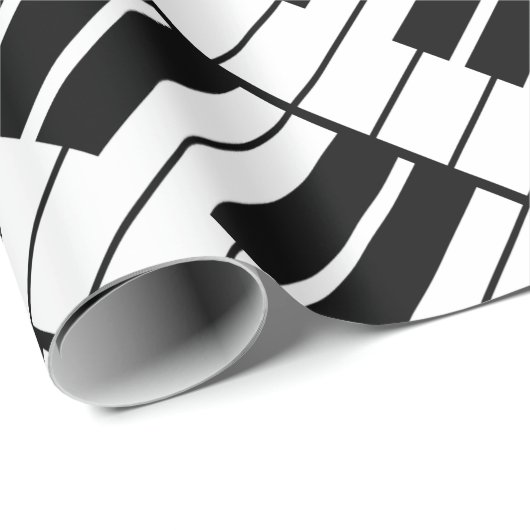 白黒ピアノは休日の包装紙を調整します ラッピングペーパー (ロールコーナー)