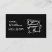 白黒ピアノイラストレーション音楽先生 名刺 (裏面)