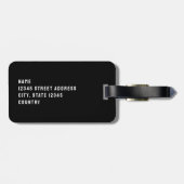 白黒ピアノキーボードモノグラム ラゲッジタグ (裏面横)