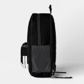 白黒ピアノキーボード名前をカスタムする プリントバックパック (右)